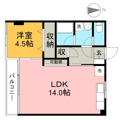 ドエール大川筋 501号室 間取り図