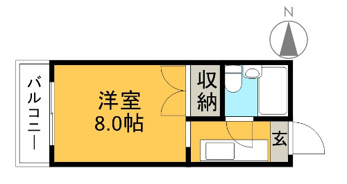 コーポ相生 202号室 間取り図