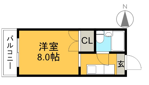 コーポ相生 302号室 間取り図