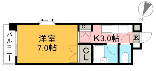 ジョイフル西町 408号室 間取り図