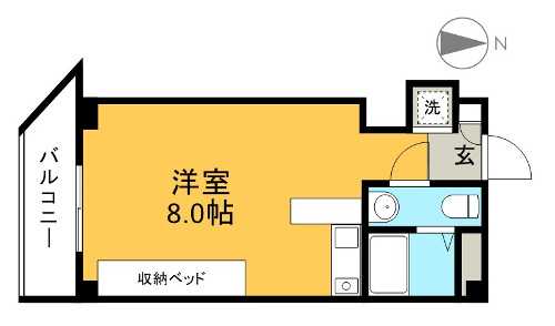 コーポ朝日Ⅱ 401号室 間取り図