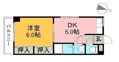 美和ハイツⅠ 203号室 間取り図