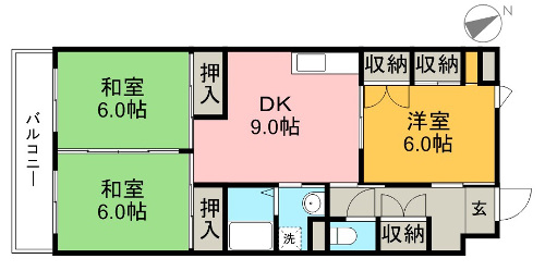 美和ハイツⅢ 302号室 間取り図