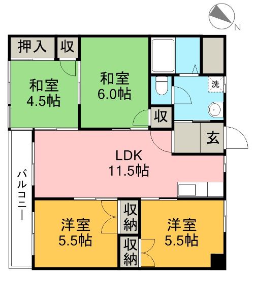 美和ハイツⅢ 306号室 間取り図