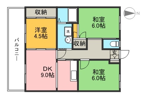 アバン寿 206号室 間取り図