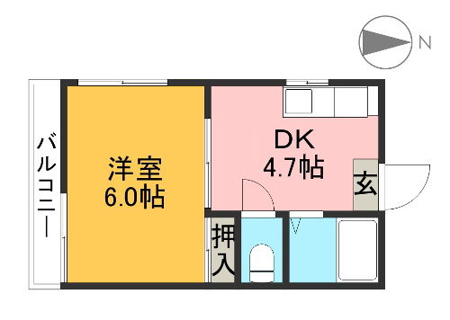 コーポ岡本 106号室 間取り図