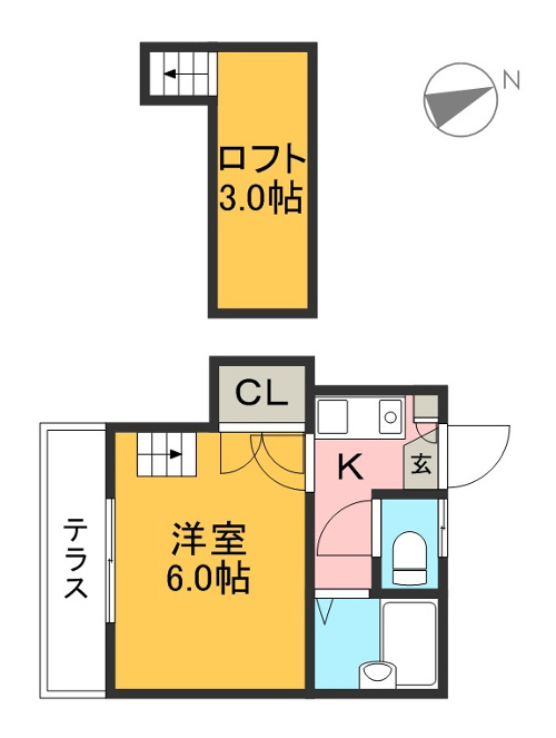 シンフォニィ中須賀 102号室 間取り図