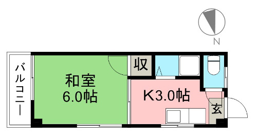 エスティハウス 201号室 間取り図