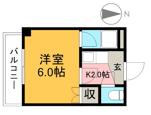 山本マンション 202号室 間取り図