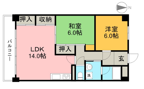 山本ハイツ 3C号室 間取り図