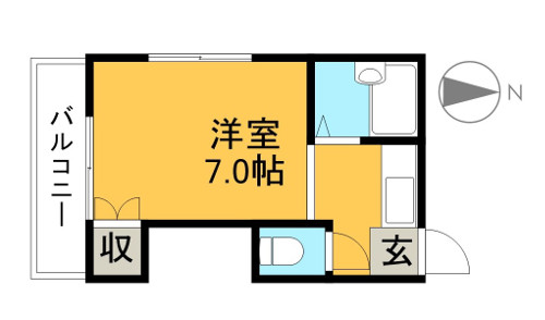 アサミハイツ 201号室 間取り図