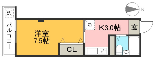 コーポ葉山 102号室 間取り図