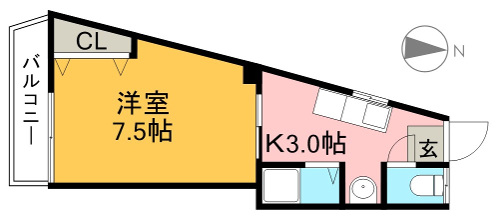 コーポ葉山 305号室 間取り図