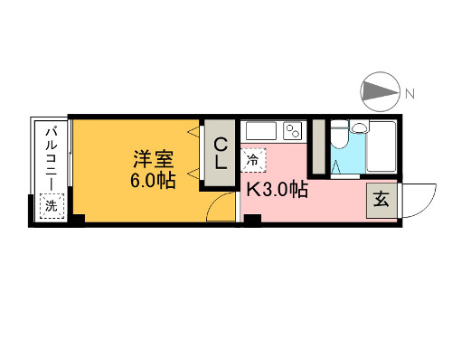 コーポ葉山 403号室 間取り図