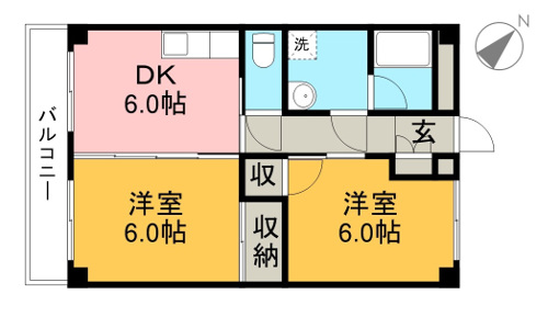 ツインクル 302号室 間取り図