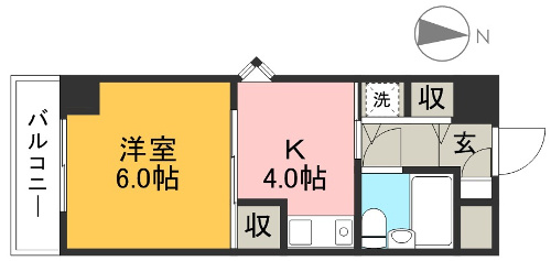 アルファ上町 508 間取り図