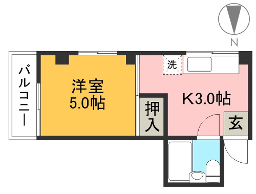 太陽舎ビル 305 間取り図