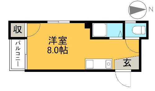 ハイツルネッサ楠 302 間取り図