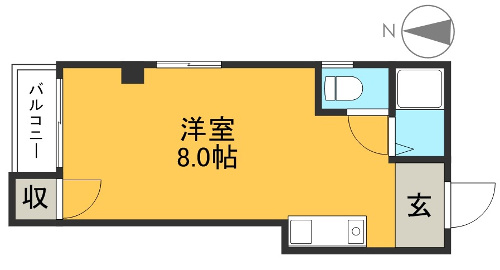 ハイツルネッサ楠 405 間取り図