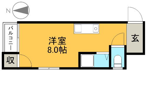 ハイツルネッサ楠 203 間取り図