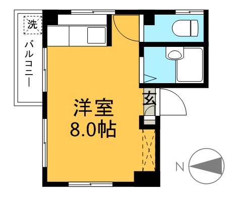 鏡川FTハイツ 201 間取り図