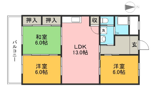 美誠マンション 4C 間取り図