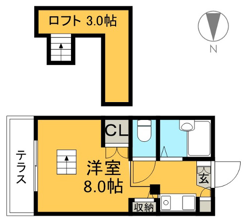 レオハイツ若松 106 間取り図