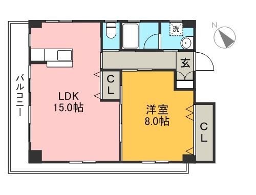 レイバーハイツ 302 間取り図