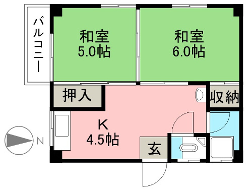 濱田マンション 305 間取り図